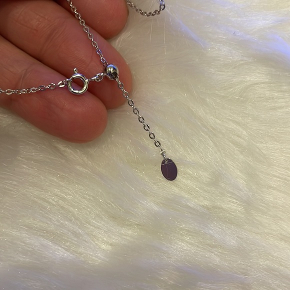 925 Sterling silver flip-flop necklace with multicolor CZ stones, 18 inch chain - Picture 7 of 9